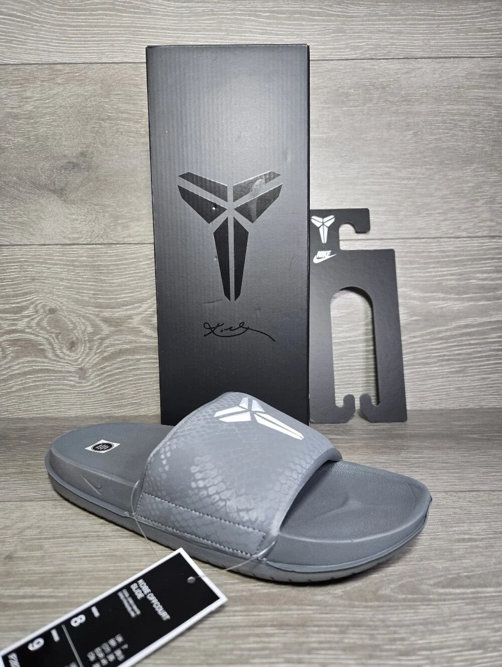 Nike Kobe Offcourt Slide Cool Grey White IF2870-002 Mens Size 8 / Womens 9 NEW